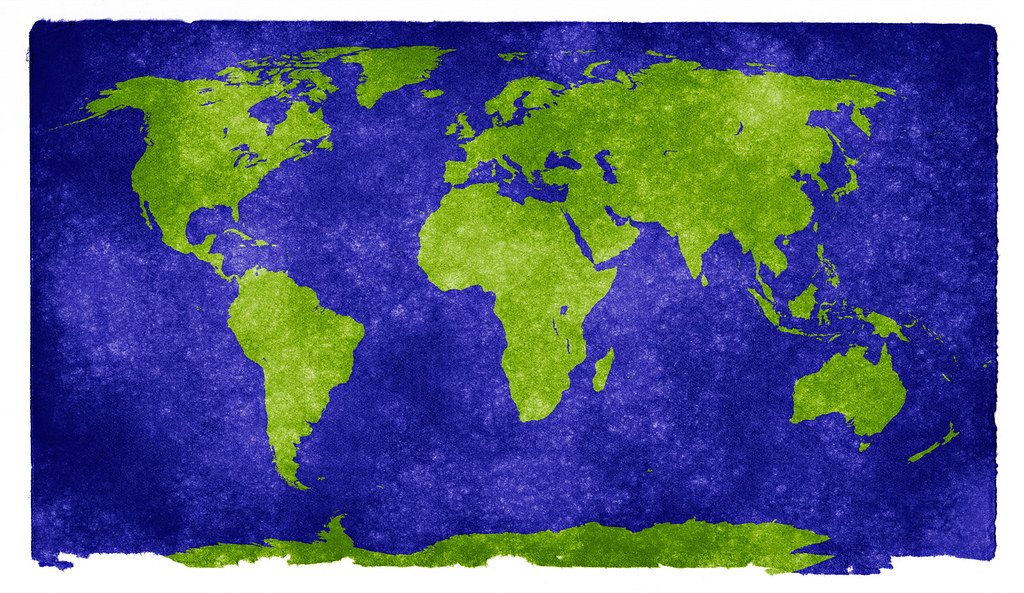 A map of Europe and North America